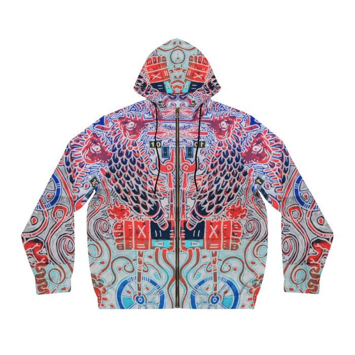 Nagualism-Inspired Underworld Full-Zip Hoodie for Men