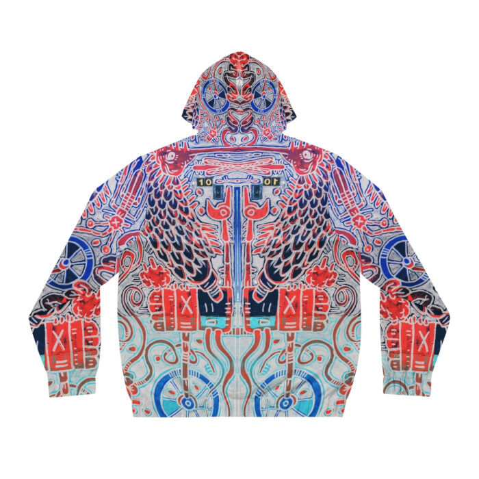 Nagualism-Inspired Underworld Full-Zip Hoodie for Men