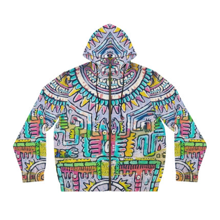 Tonalism-Inspired Middleworld Full-Zip Hoodie for Men