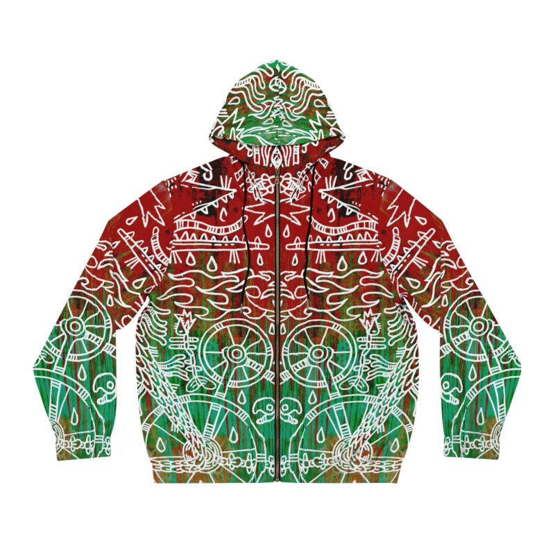Shamanism-Inspired Underworld Full-Zip Hoodie for Man
