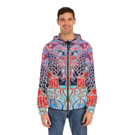 Nagualism-Inspired Underworld Full-Zip Hoodie for Men