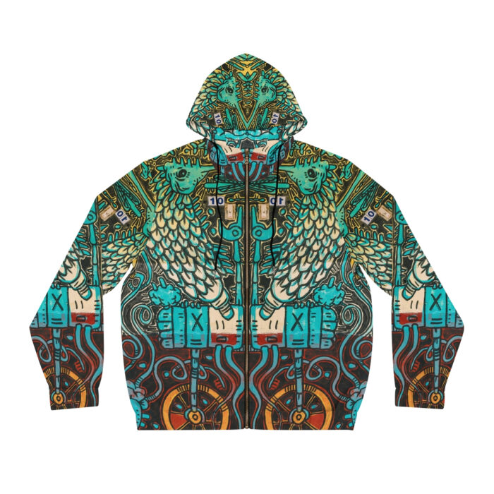 Nagualism-Inspired Otherworld Full-Zip Hoodie for Men