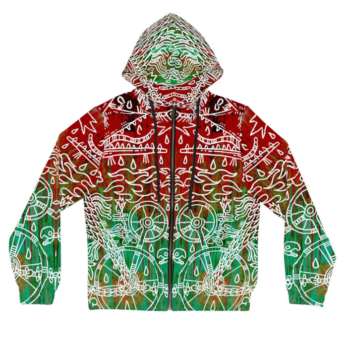 Shamanism-Inspired Underworld Full-Zip Hoodie for Women