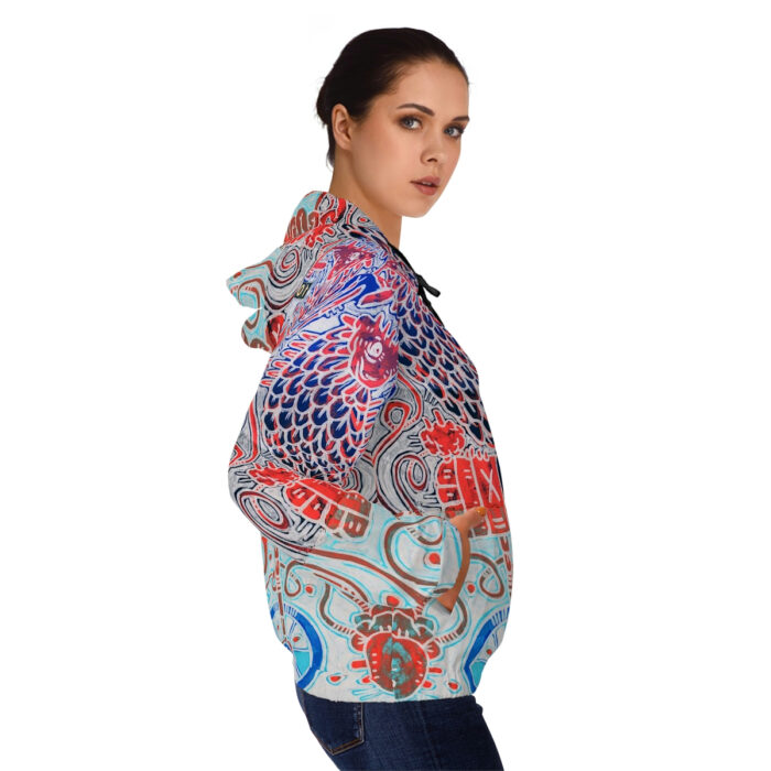 Nagualism-Inspired Underworld Full-Zip Hoodie for Women