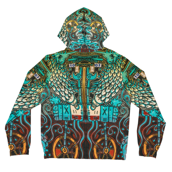 Nagualism-Inspired Otherworld Full-Zip Hoodie for Women