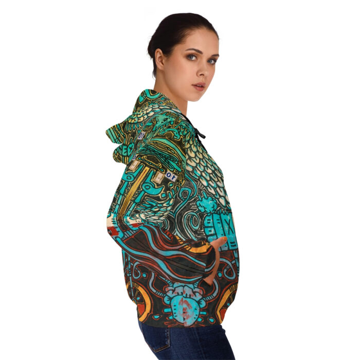 Nagualism-Inspired Otherworld Full-Zip Hoodie for Women