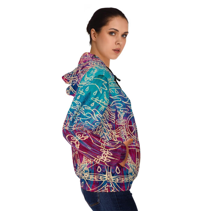 Shamanism-Inspired Otherworld Full-Zip Hoodie for Men