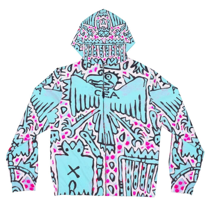 Shamanism-Inspired Middleworld Full-Zip Hoodie for Women