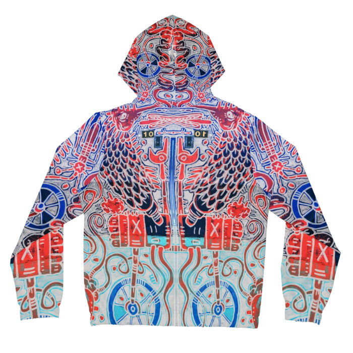 Nagualism-Inspired Underworld Full-Zip Hoodie for Women