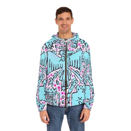 Shamanism-Inspired Middleworld Full-Zip Hoodie for Men
