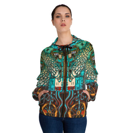 Nagualism-Inspired Otherworld Full-Zip Hoodie for Women