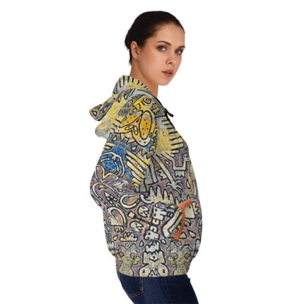 Nagualism-Inspired Middleworld Full-Zip Hoodie for Women
