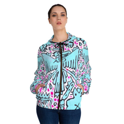Shamanism-Inspired Middleworld Full-Zip Hoodie for Women