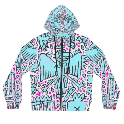 Shamanism-Inspired Middleworld Full-Zip Hoodie for Women