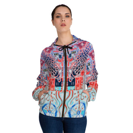 Nagualism-Inspired Underworld Full-Zip Hoodie for Women
